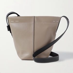 NWT Proenza Schouler White Label Barrow Leather Mini Bucket Bag Gray Grey Taupe
